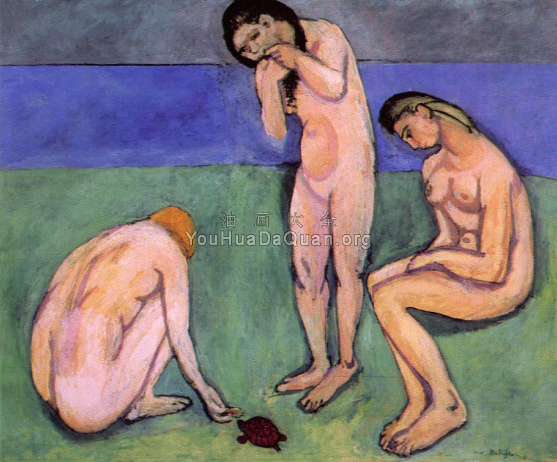 游泳者与一只乌龟 - 亨利·马蒂斯